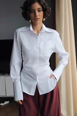 Versatile Lapel Collar Blouse