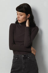 Stacked Neck Thermal Stretch Knit Top