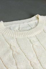 Solid Color Long Sleeve Cable Knit Sweater Dress