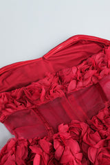 Beaded Strapless Puff Party Dress