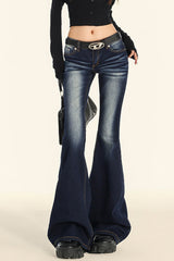 Stretchy Low Waist Flare Jeans