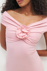 Solid Color Off-the-shoulder Knit Cocktail Dress