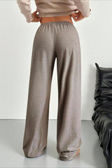 Pin Stripe Elastic Waist Knit Pants