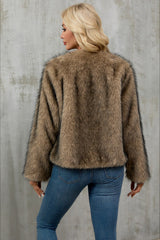 Plush Short Fur Open Cardigan Coat coats