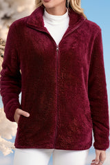 Casual Fuzzy Zipper Jacket