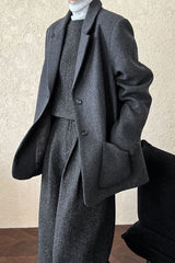 Wool Blend Relaxed Fit Blazer