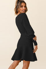 Slim Fitted Knit Long Sleeve Sweater Dress