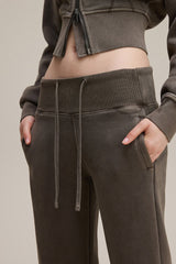 Fleece Lined Bodycon Flared Knit Pants