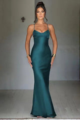 Back Tie Spaghetti Strap Formal Dress