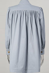 Relaxed Pleated Detail Jacket Blue / One Size