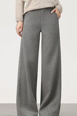 Fleece Lined Wool Blend Knit Pants