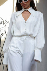 Relaxed Fit Long Sleeve Blouse