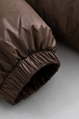 Classic Collar Cropped Solid Puffer Jacket