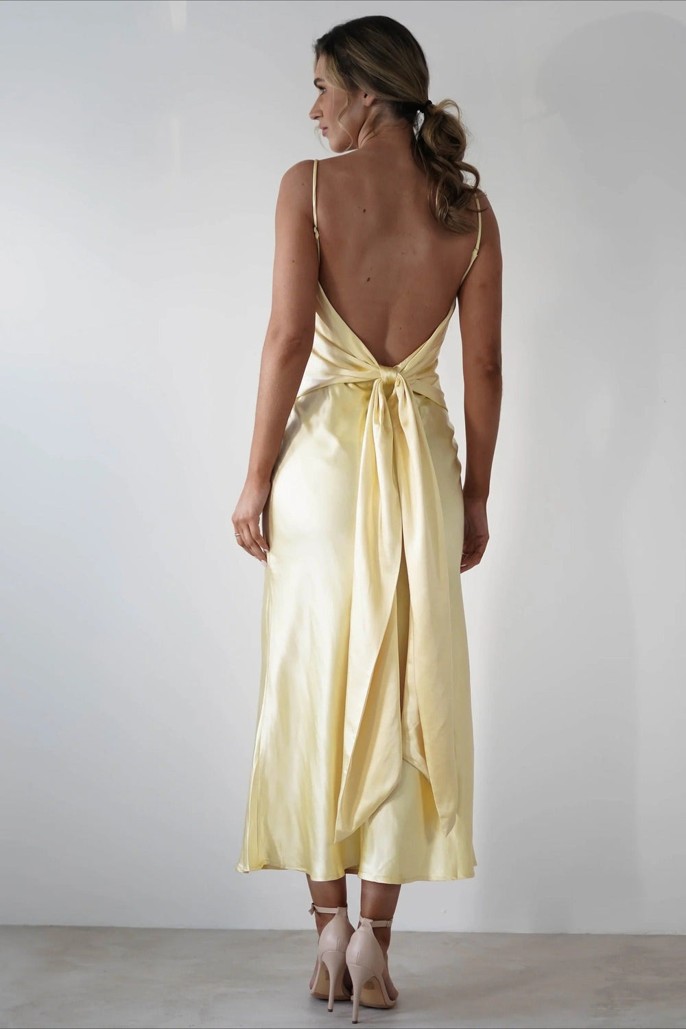 Satin Backless Tie Party Dress