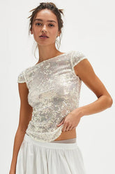 Sequin Backless Pullover Tank Top