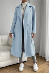 Long Pocket Notch Lapel Overcoat