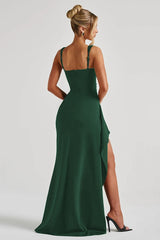 Sexy Spaghetti Strap High Slit Maxi Party Dress