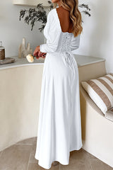 Solid Long Sleeve Party Dress