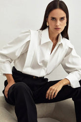 Elegant Structured Shoulder Blouse