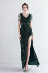 Statement Bead Mermaid Gown Formal Dress