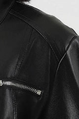Fitted PU Biker Style Jacket