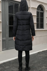 Plus Size Hooded Longline Puffer Coat coats