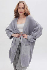 Oversized Long Knit Cardigan S / Grey