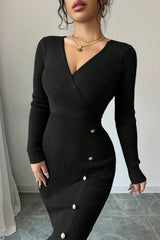 Slim Fit Midi Knit Sweater Dress