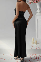 Solid Bustier Bodycon Gown Formal Dress