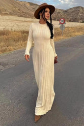 Warm Long Sleeve Sweater Dress