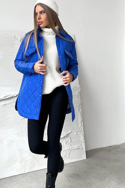 Oversized Longline Diamond Quilted Puffer Jacket