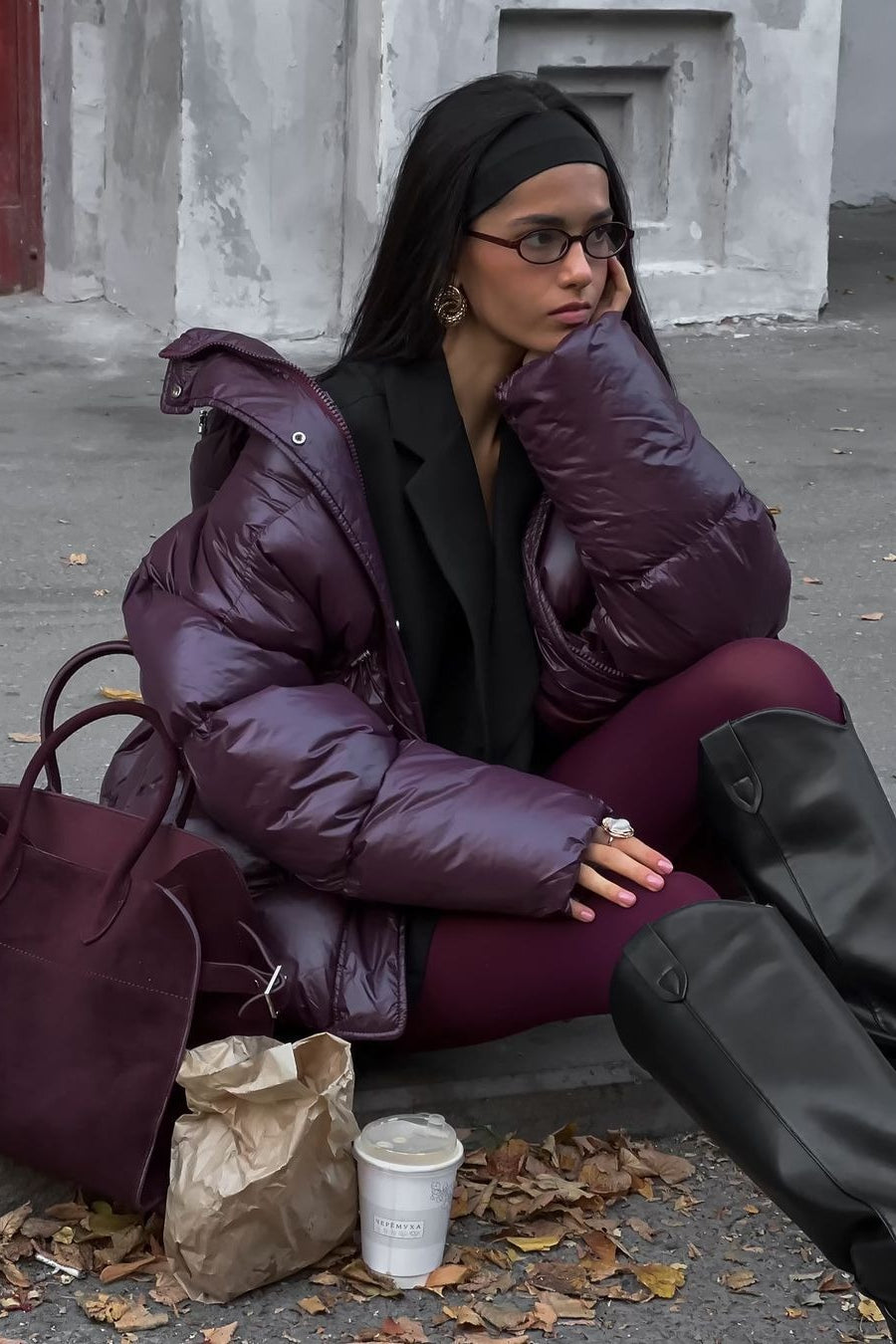 Solid Color Zipped Hooded Puffer Jacket