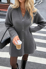 A-Line Long Sleeve Sweater Dress