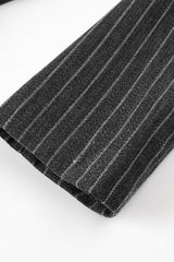 Knit Stripe Wool Blend Casual Overcoat