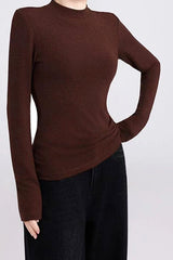 Cashmere Solid Slim Fit Knit Top