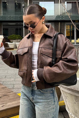 Clean Line Large Pocket Pilot Jacket XS / Brown