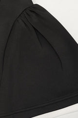 Contrast Bustier Ruffle Cocktail Dress