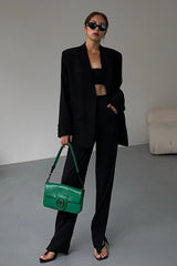 Black Slouchy Retro Style Blazer