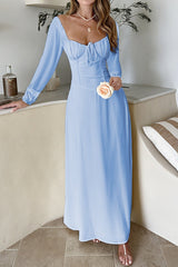 Solid Long Sleeve Party Dress