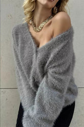 Plush V-Neck Cardigan