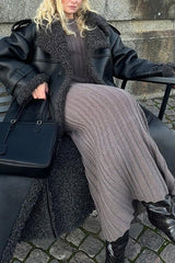 Shearling Lined Belted Overcoat