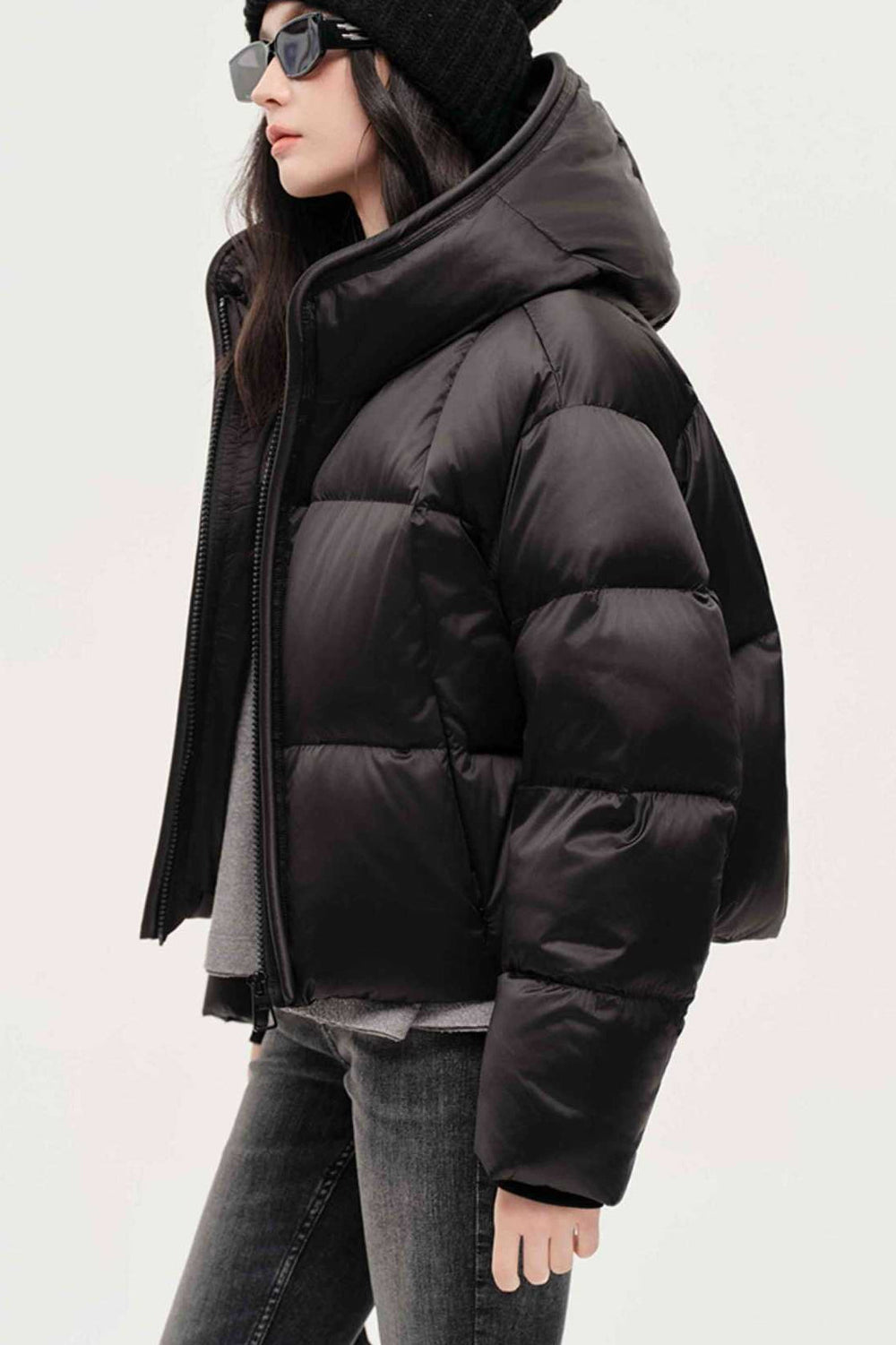 Cozy Hooded Insulated Puffer Jacket S / Black