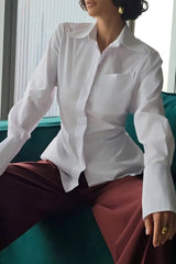 Versatile Lapel Collar Blouse