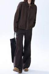 Brown Faux Leather Relaxed Jacket