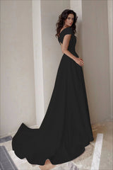 V Neck Ruffle Formal Dress