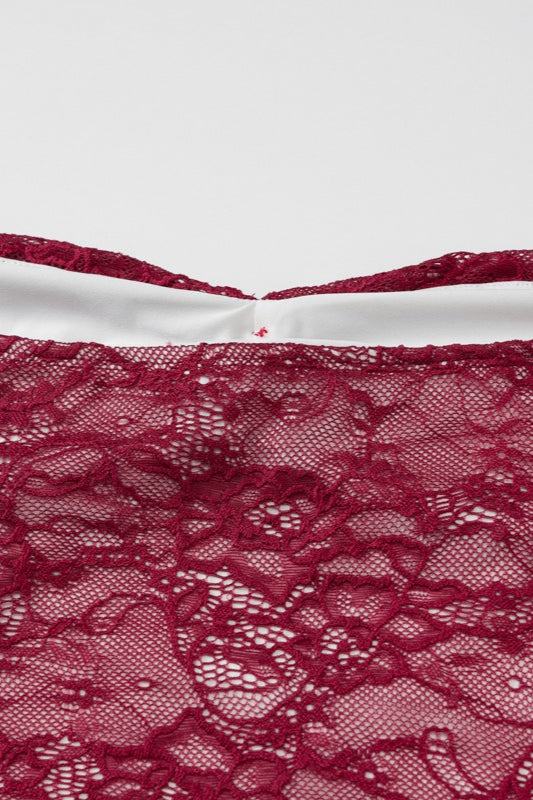 Lace Bustier Ruffle Hem Cocktail Dress