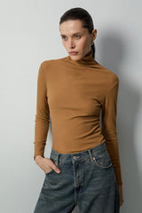 Stacked Neck Thermal Stretch Knit Top