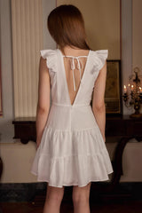 Backless High Waist Ruffle Cocktail Dress