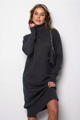 Loose Turtleneck Sweater Dress