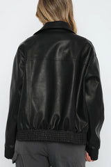 PU Leather Baseball Jacket